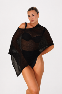 Top Paloma multiposición de punto calado – Negro
