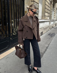 BELORIA – Ana | Belted Wool-Blend Cropped Coat
