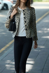 BELORIA – Leopard Print Button Jacket