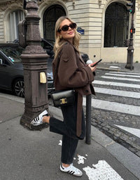 BELORIA – Ana | Belted Wool-Blend Cropped Coat