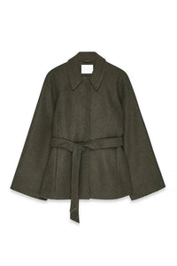 BELORIA – Charcoal Belted Jacket Coat