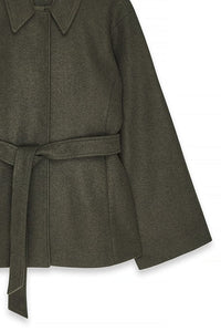 BELORIA – Charcoal Belted Jacket Coat