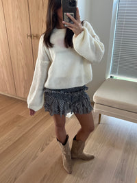 Beloria - Bassau cowboy boots in beige imitated suede