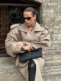 BELORIA – Oversized Cropped Trench Coat