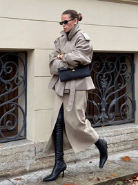 BELORIA – Oversized Cropped Trench Coat