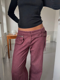 BELORIA – Burgundy Wide Leg Trousers