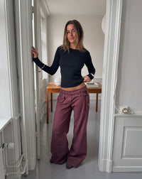 BELORIA – Burgundy Wide Leg Trousers