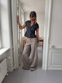 BELORIA – Taupe Straight Leg Trousers