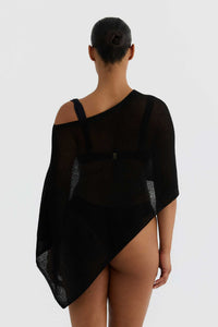 Top Paloma multiposición de punto calado – Negro