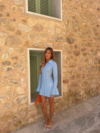 Vestido camisero mini Bella con cuello extragrande