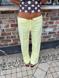 BELORIA – Yellow Bow Waist Trousers