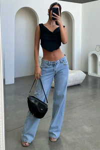 BELORIA – Low Rise Straight Leg Jeans