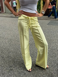 BELORIA – Yellow Bow Waist Trousers