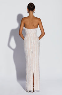 BELORIA – Embroidered Floral Lace Maxi Dress