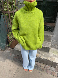 BELORIA – Green Ribbed Turtleneck