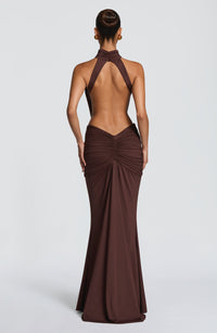 BELORIA – Thekla Plum Brown Mermaid Dress
