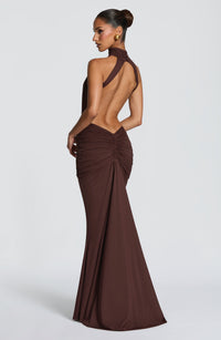BELORIA – Thekla Plum Brown Mermaid Dress